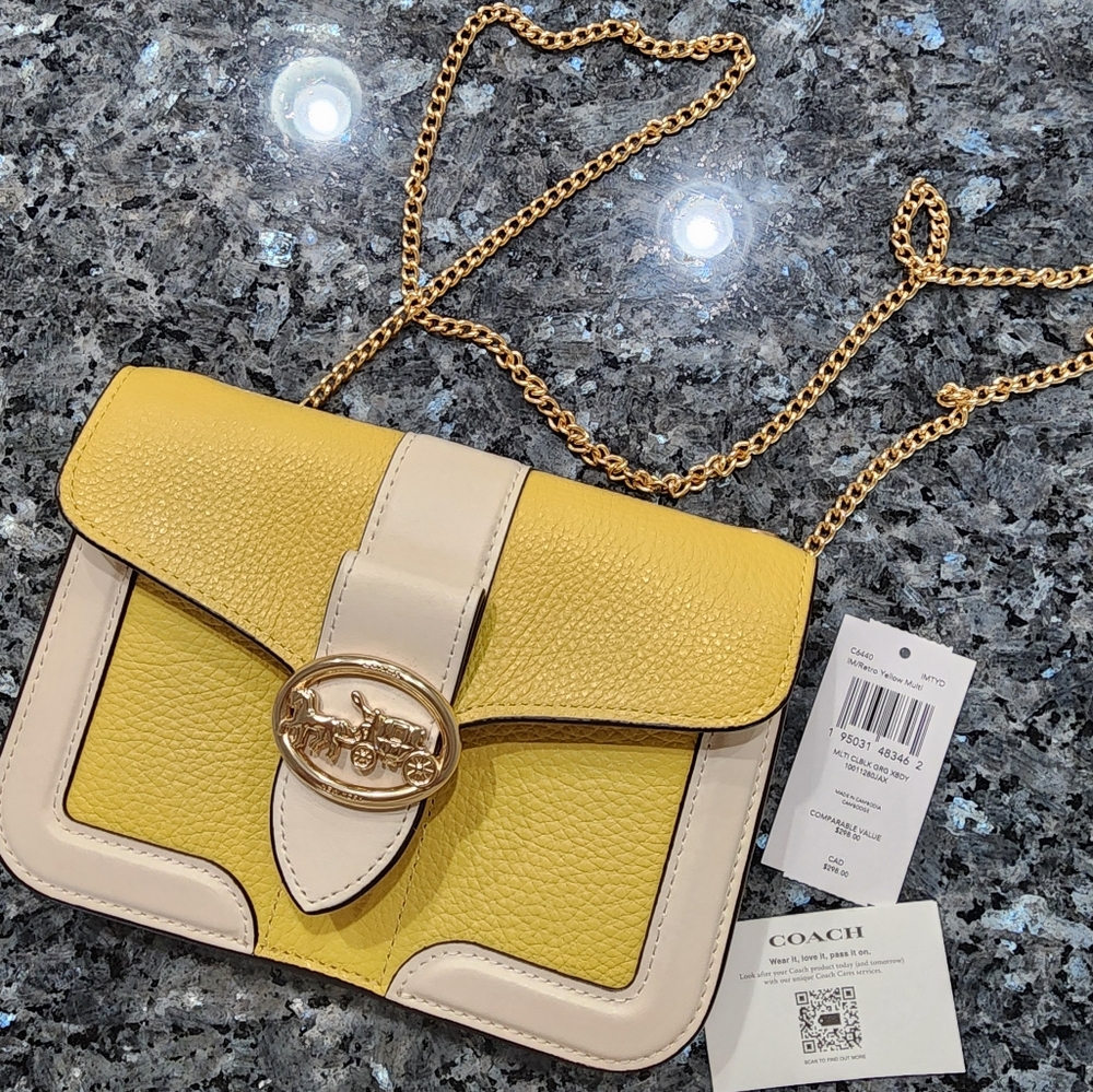 Coach yellow crossbody bag/ wallet